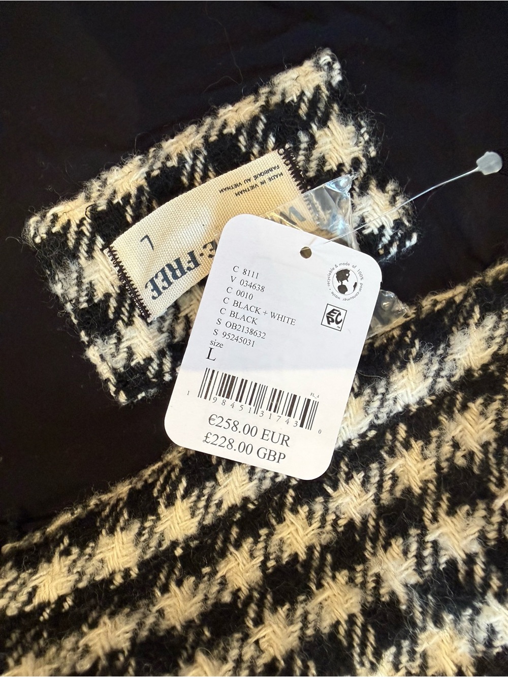 Free People We The Free Houndstooth Longline Shacket Jacket L NWT - Picture 8 of 10